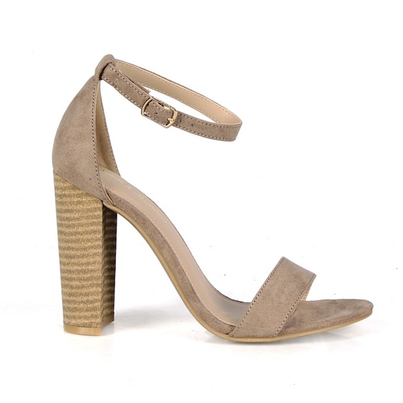 2Annie-01 Chunky Heel Women's Two Piece Sandals - Picture 2 of 3